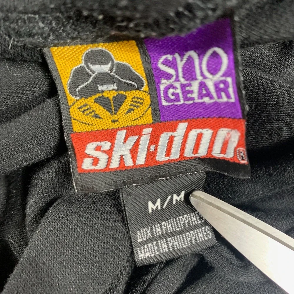 VTG Ski Doo Shirt Mens Medium Black Turtleneck Long Sleeve Racing Snowmobile